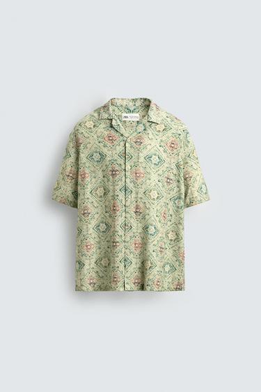 CAMISA ESTAMPADO ABSTRACTO - Verde de Zara