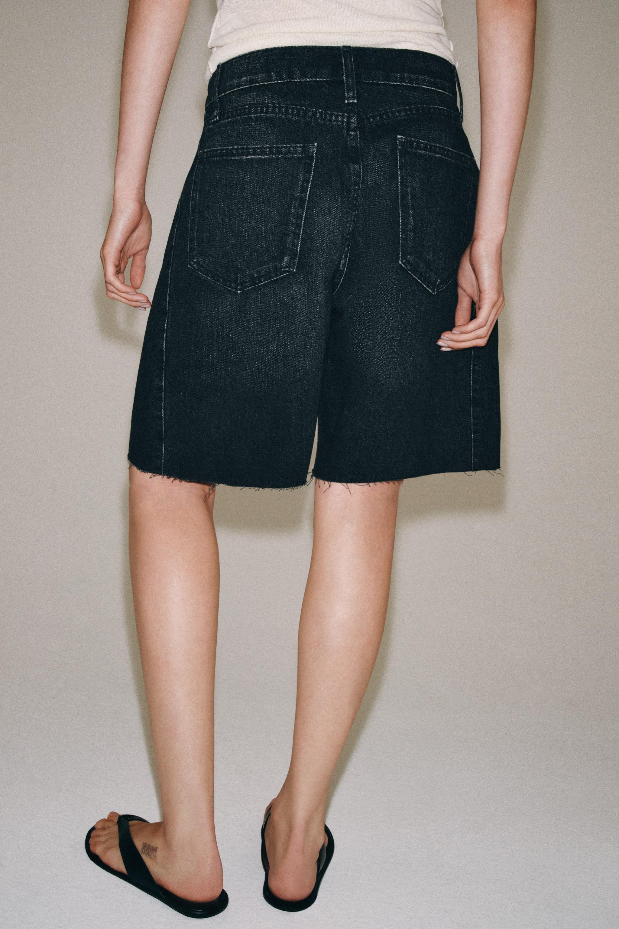 Женские шорты Zara ZW COLLECTION RELAXED FIT MID-RISE DENIM SHORTS — фото 3