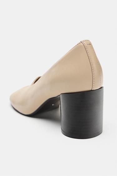 CHAUSSURES À TALONS EN CUIR - Blanc écru de Zara - Image 4