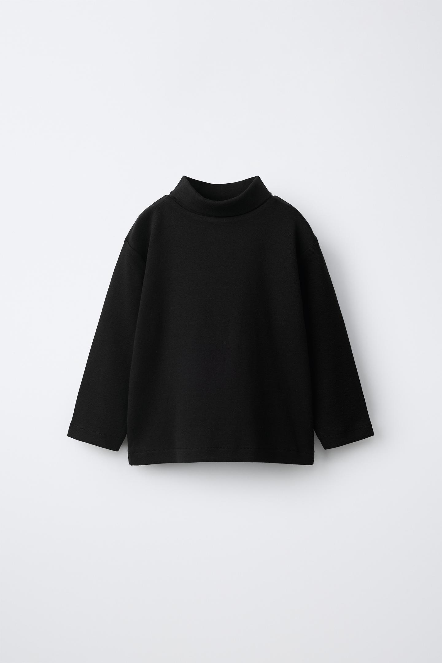 Детская футболка Zara Plain Turtleneck, цвет: Чёрный