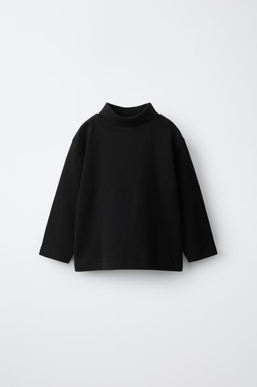 PLAIN TURTLENECK T-SHIRT - Black by Zara