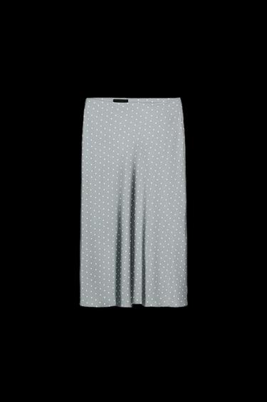 SATIN MIDI SKIRT - Blue/White by Zara - Image 0