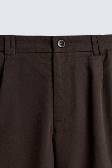 BERMUDA CARGO LYOCELL - COTON - Marron de Zara - Image 8