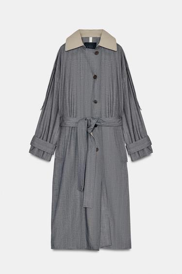 ZW COLLECTION LIMITED EDITION COMBINATION CHECK TRENCH COAT - Grey by Zara - Image 6