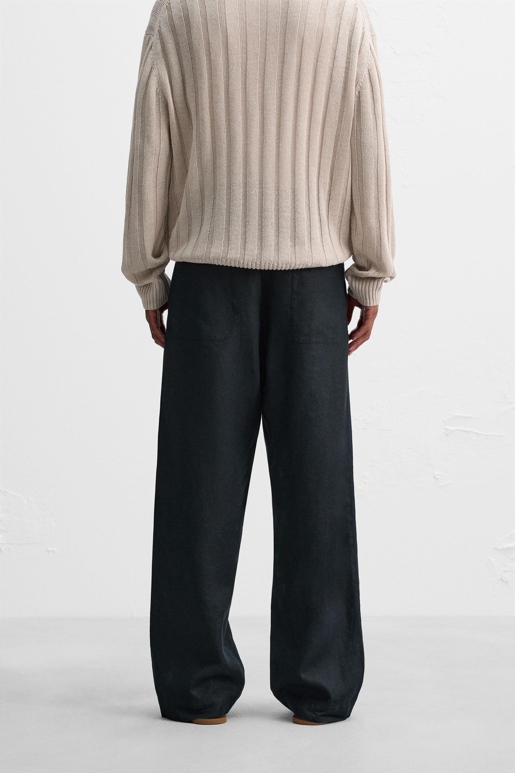 STRAIGHT FIT 100% LINEN PANTS