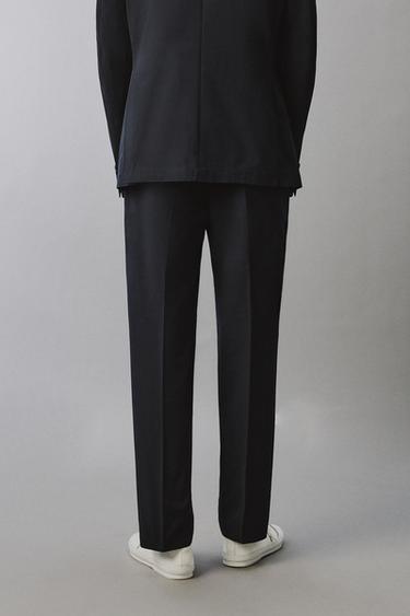NON-IRON TECHNICAL SUIT TROUSERS - Navy blue by Zara - Image 2