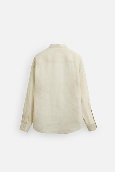 LIMITED EDITION 100% LINEN ABSTRACT PRINT SHIRT - Printed by Zara - Image 7