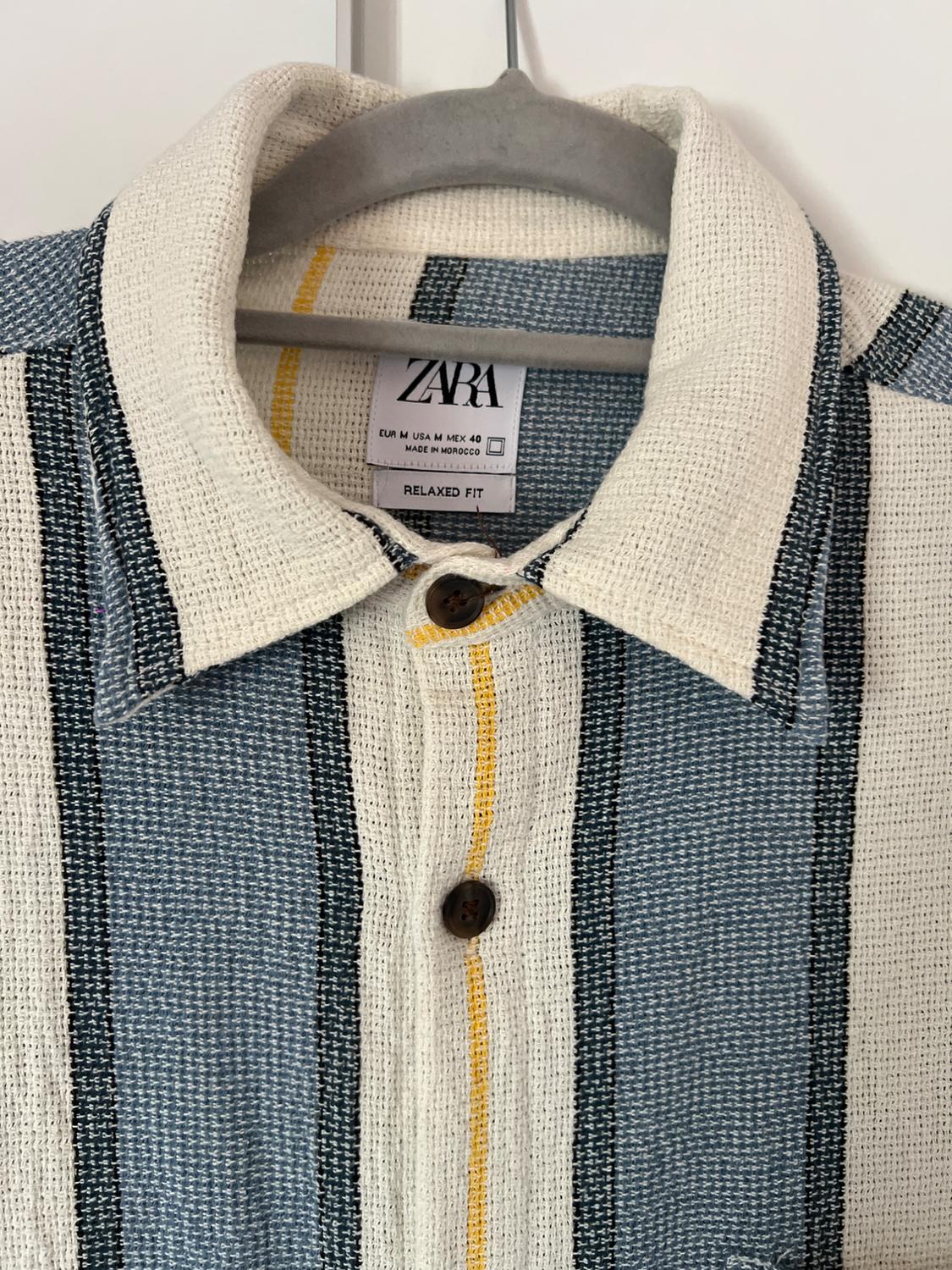 STRIPED TEXTURED OVERSHIRT - Image 3