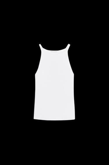 CAMISETA TANK TIRANTES - Blanco de Zara - Imagen 0
