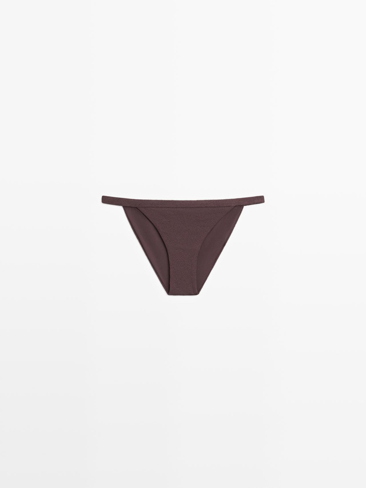 Textured bikini bottoms — Brown