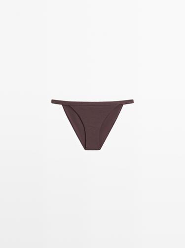 Textured bikini bottoms — Brown 3
