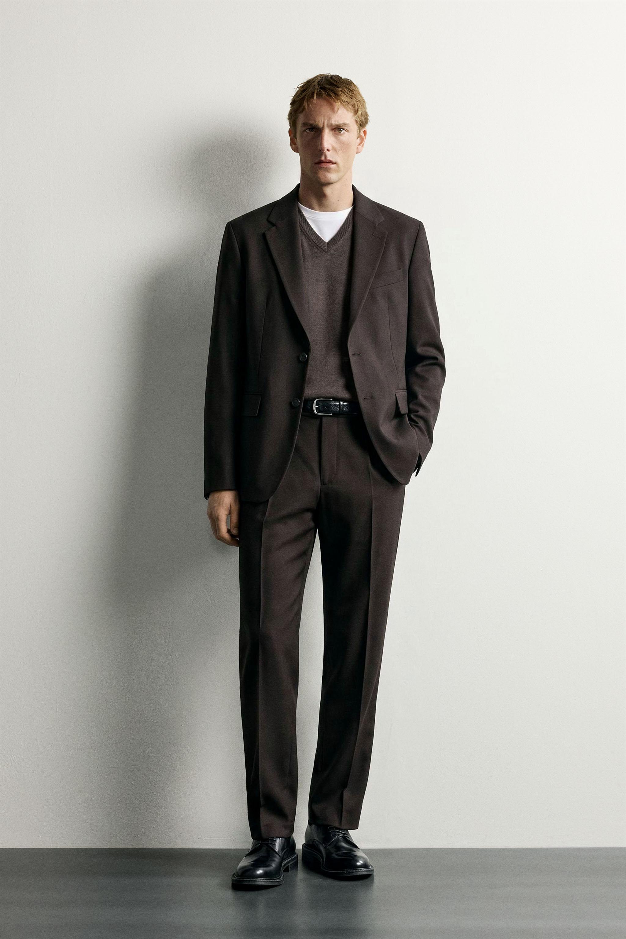 ウールスーツブレザー - ブラウン | ZARA Japan / 日本