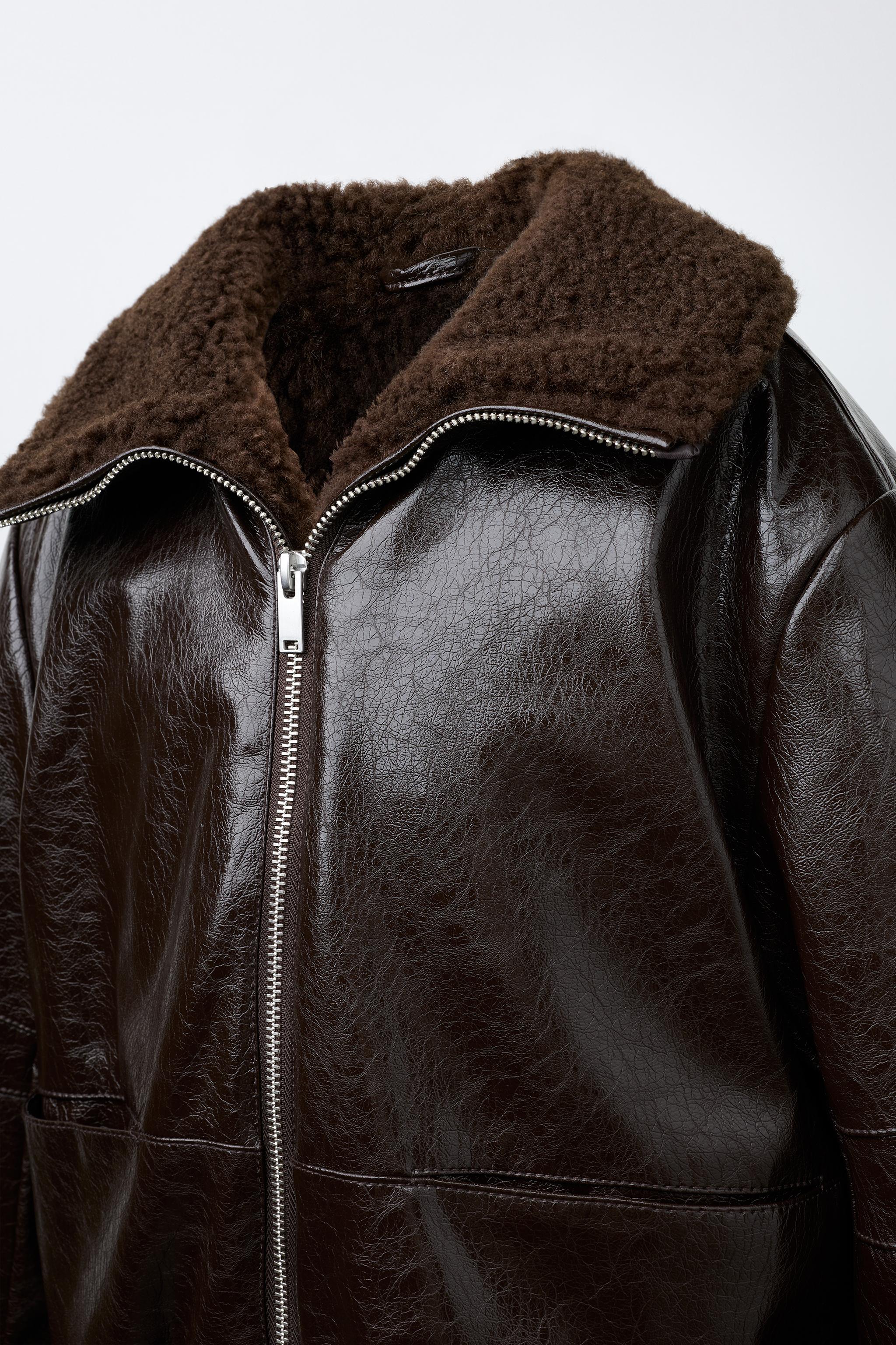 FAUX LEATHER DOUBLE-FACED JACKET