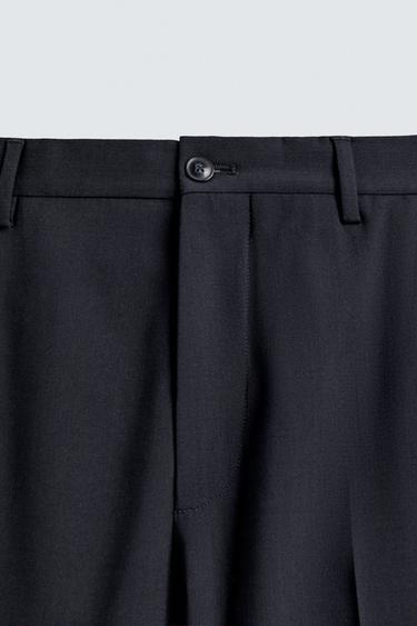 PANTALON DE COSTUME AVEC LAINE - Bleu marine de Zara - Image 7