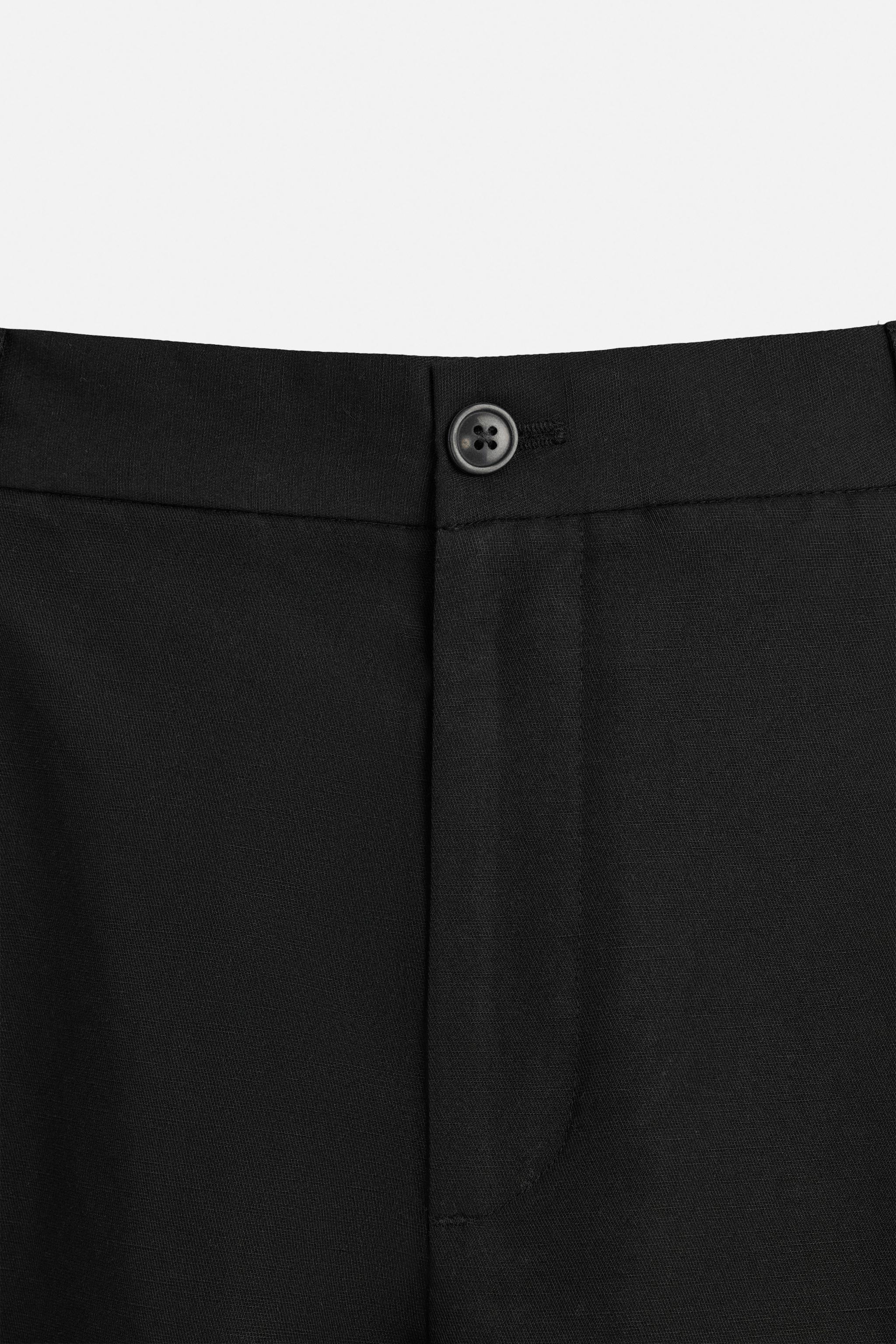 COTTON - LINEN PLEATED PANTS