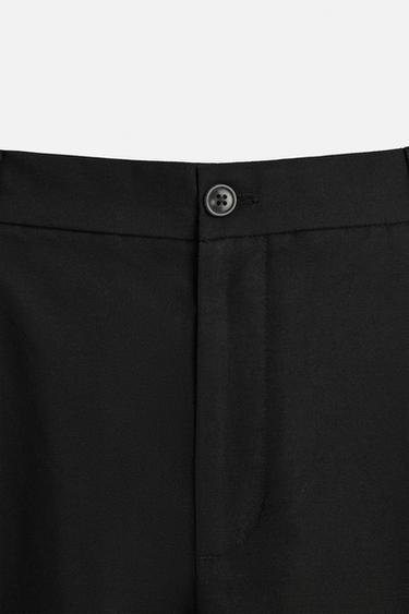 COTTON/LINEN PLEATED TROUSERS - Black by Zara - Image 2