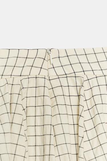ZW COLLECTION CHECK BALLOON SKIRT - Ecru / Black by Zara - Image 7