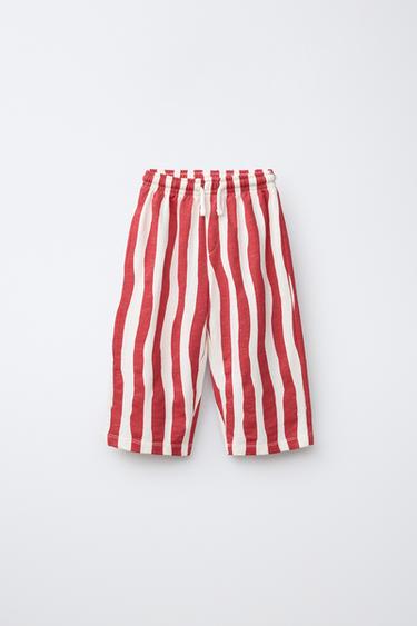 Zara PANTALONE SA TALASASTIM PRUGAMA – Crvena
