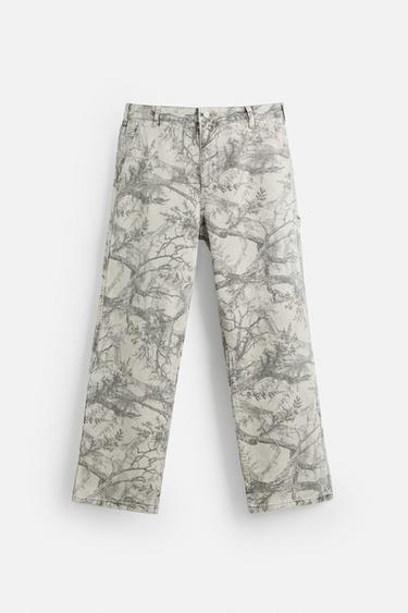 ABSTRACT PRINT CARPENTER TROUSERS - Light grey by Zara - Image 6