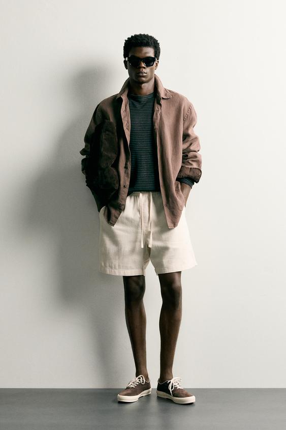 برمودا REGULAR FIT هيكلية - بيج فاتح الخاص بـ Zara - صورة 0