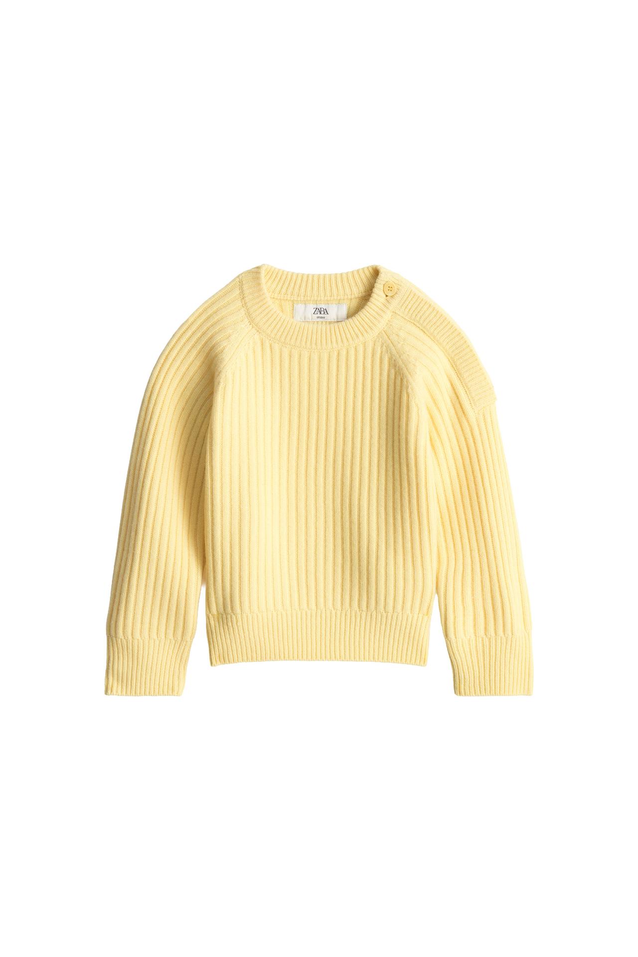 LIMITED EDITION 100% WOOL RIBBED JUMPER WITH BUTTONS