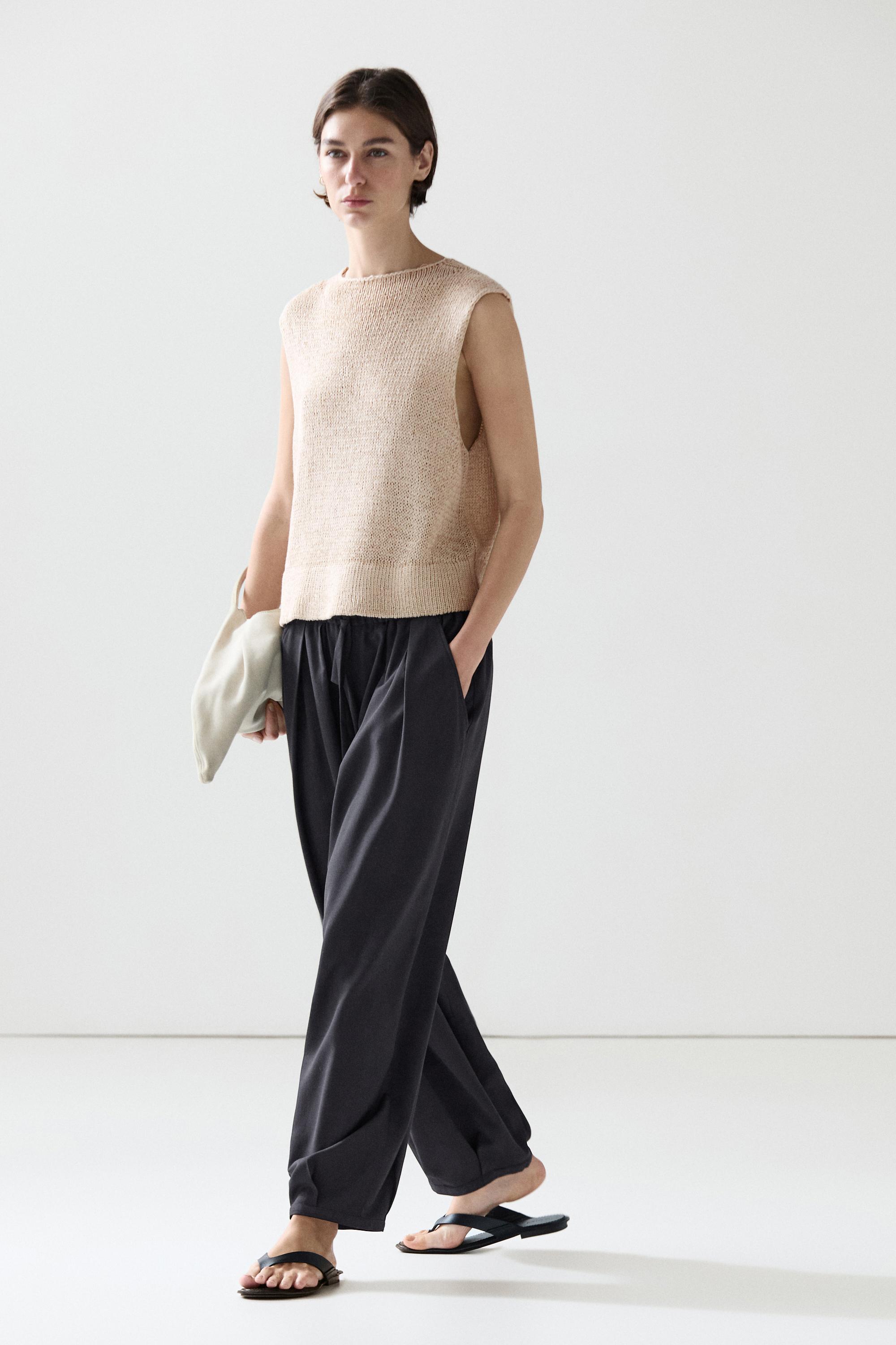 Pantalon large volume à plis