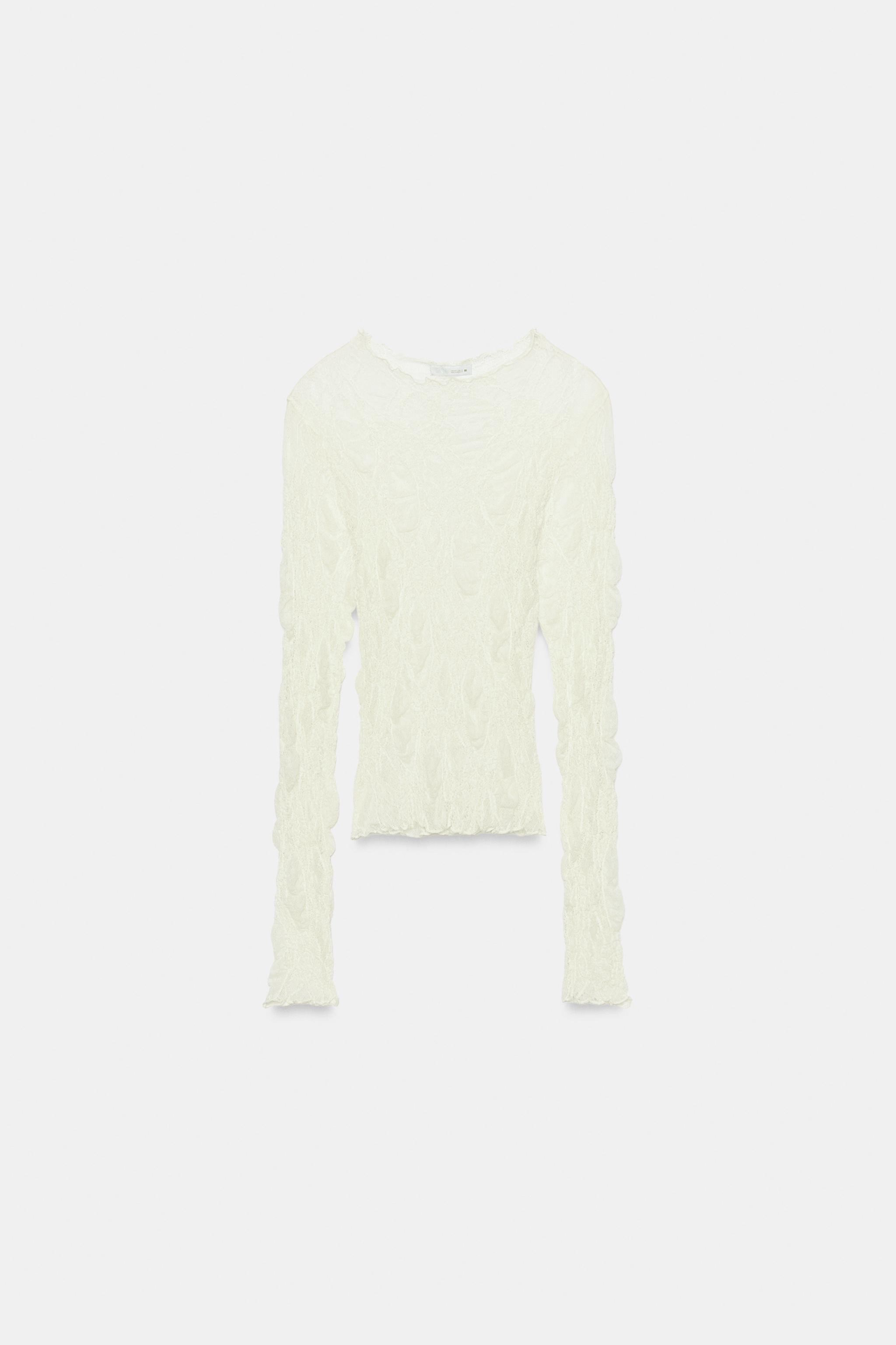 LACE TOP - Oyster-white | ZARA South Africa