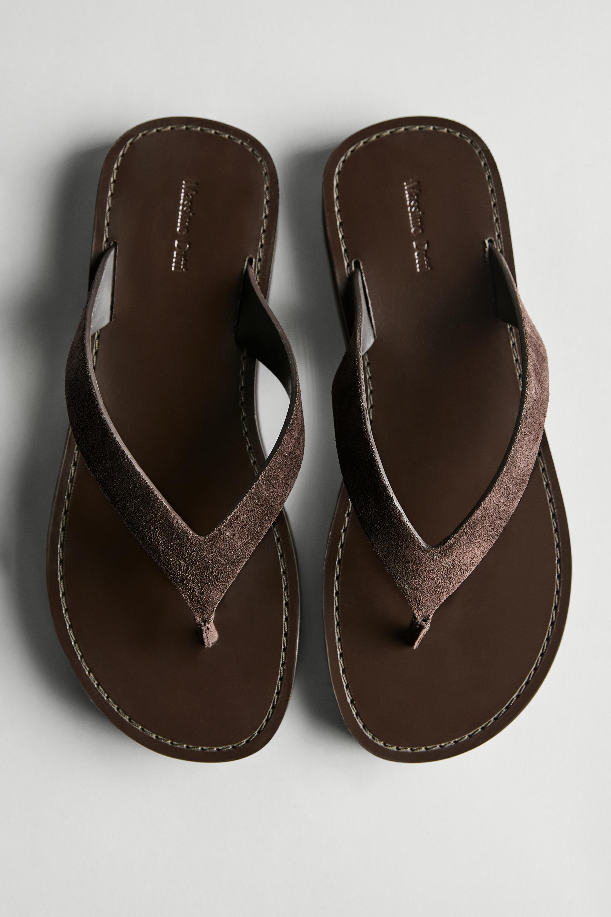 Leather toe divider sandals