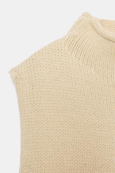 ASYMMETRIC KNIT VEST - Vanilla by Zara - Image 7