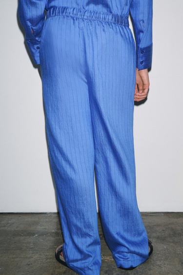 PANTALON DE PYJAMA RAYÉ - bleu/noir de Zara - Image 2