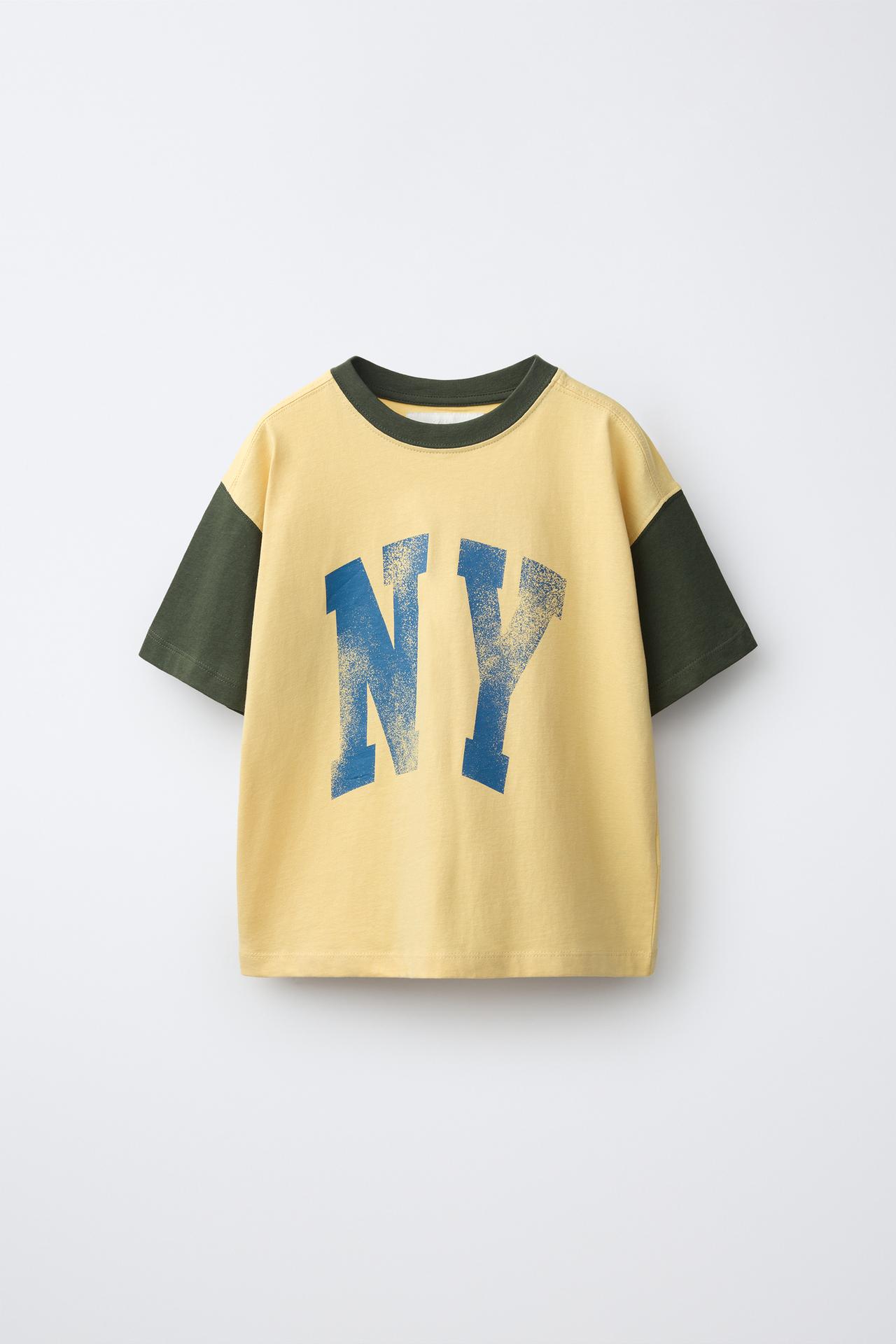 TEXT PRINT T-SHIRT — Light yellow