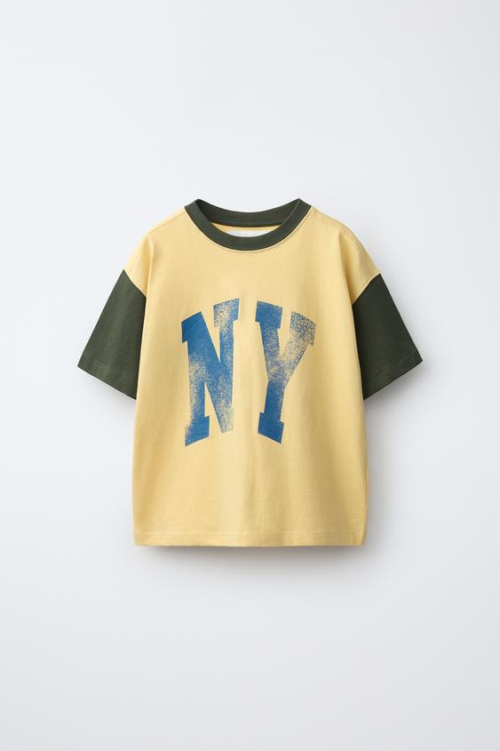 CAMISETA ESTAMPADO TEXTO - Amarillo claro de Zara - Imagen 0