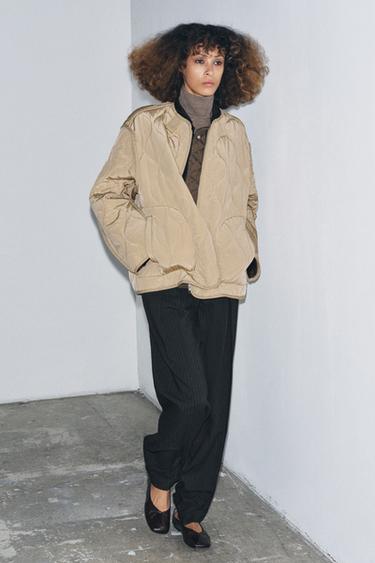 GESTEPPTE WENDEJACKE ZW COLLECTION - Cremefarben / Khaki von Zara