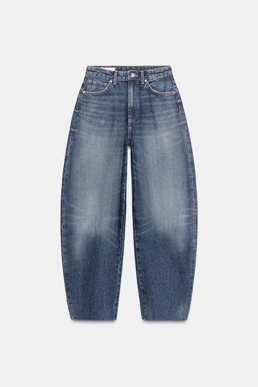 JEAN BARREL TRF TAILLE HAUTE - Bleu marine de Zara