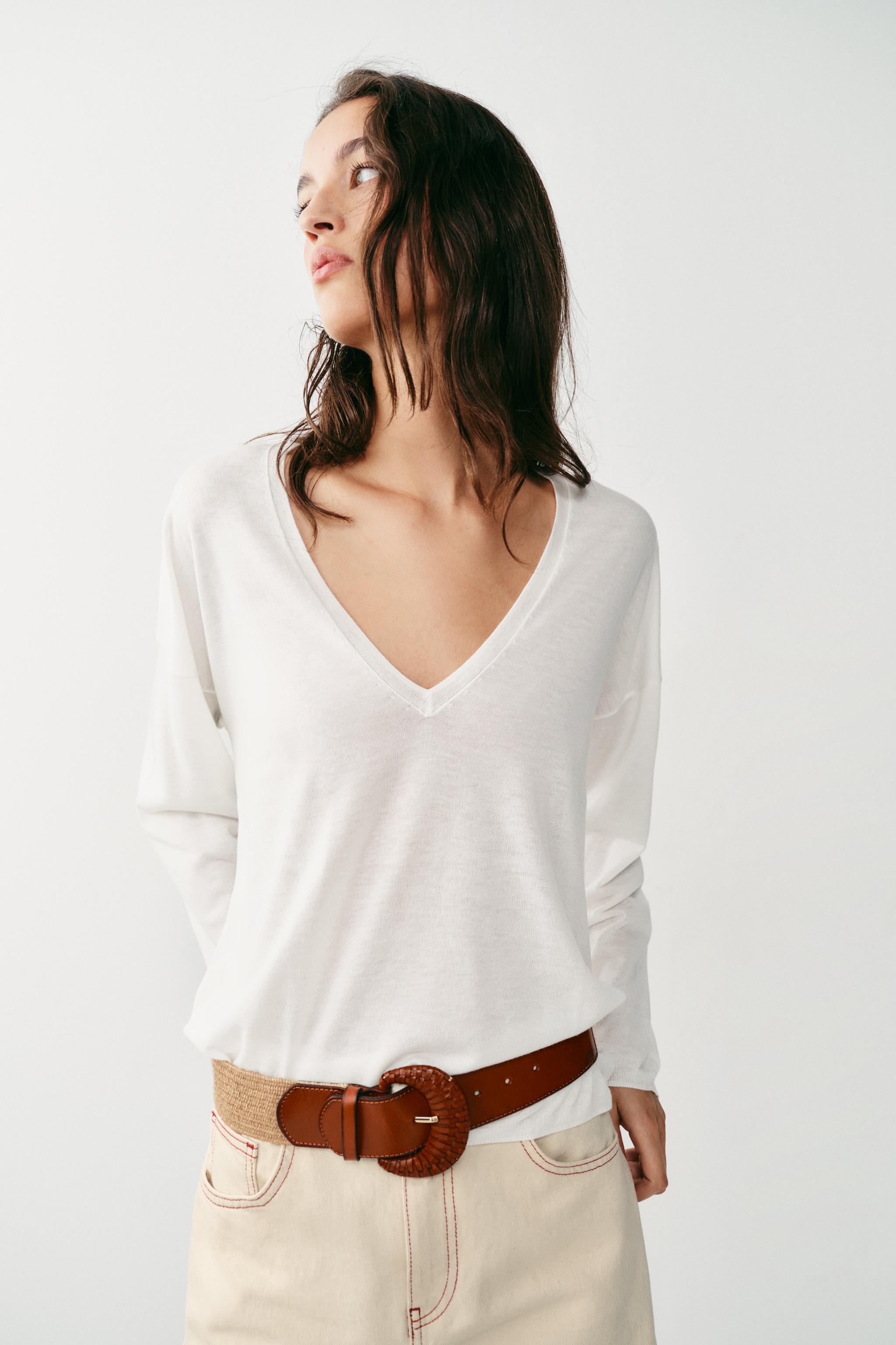Женские ремни Zara ELASTIC JUTE LEATHER BELT