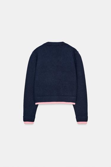 COMBINED KNIT CARDIGAN - Navy blue by Zara - Image 5