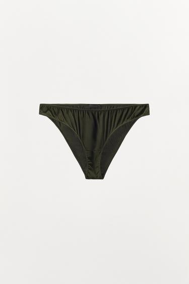 BRAGUITA TEXTURA CON SEDA - Khaki oscuro de Zara