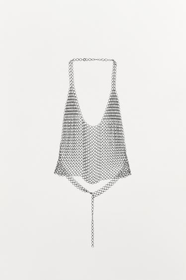 Zara METAL RING TOP - Silver