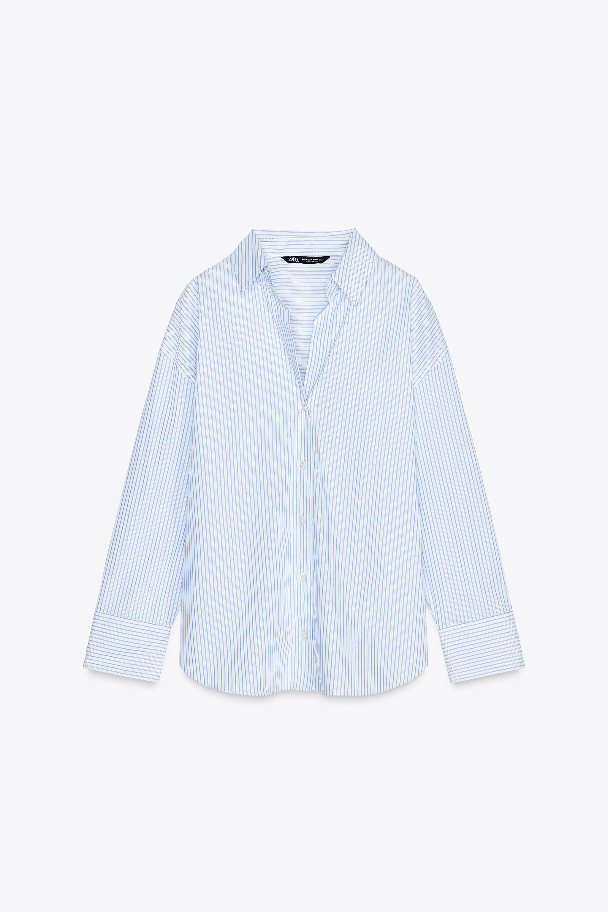 METALLIC THREAD STRIPE POPLIN SHIRT | ZARA United States