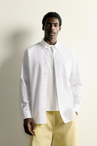 Zara COTTON REGULAR FIT SHIRT - White