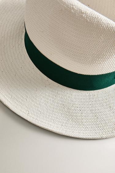 PAPER HAT WITH CONTRAST RIBBON - Ecru by Zara - Image 3