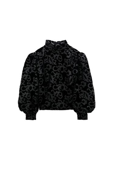 COMBINATION VELVET TOP