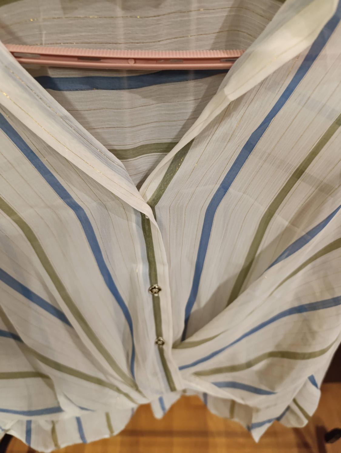 STRIPED SEMI-SHEER SHIRT WITH METALLIC THREAD - Image 5