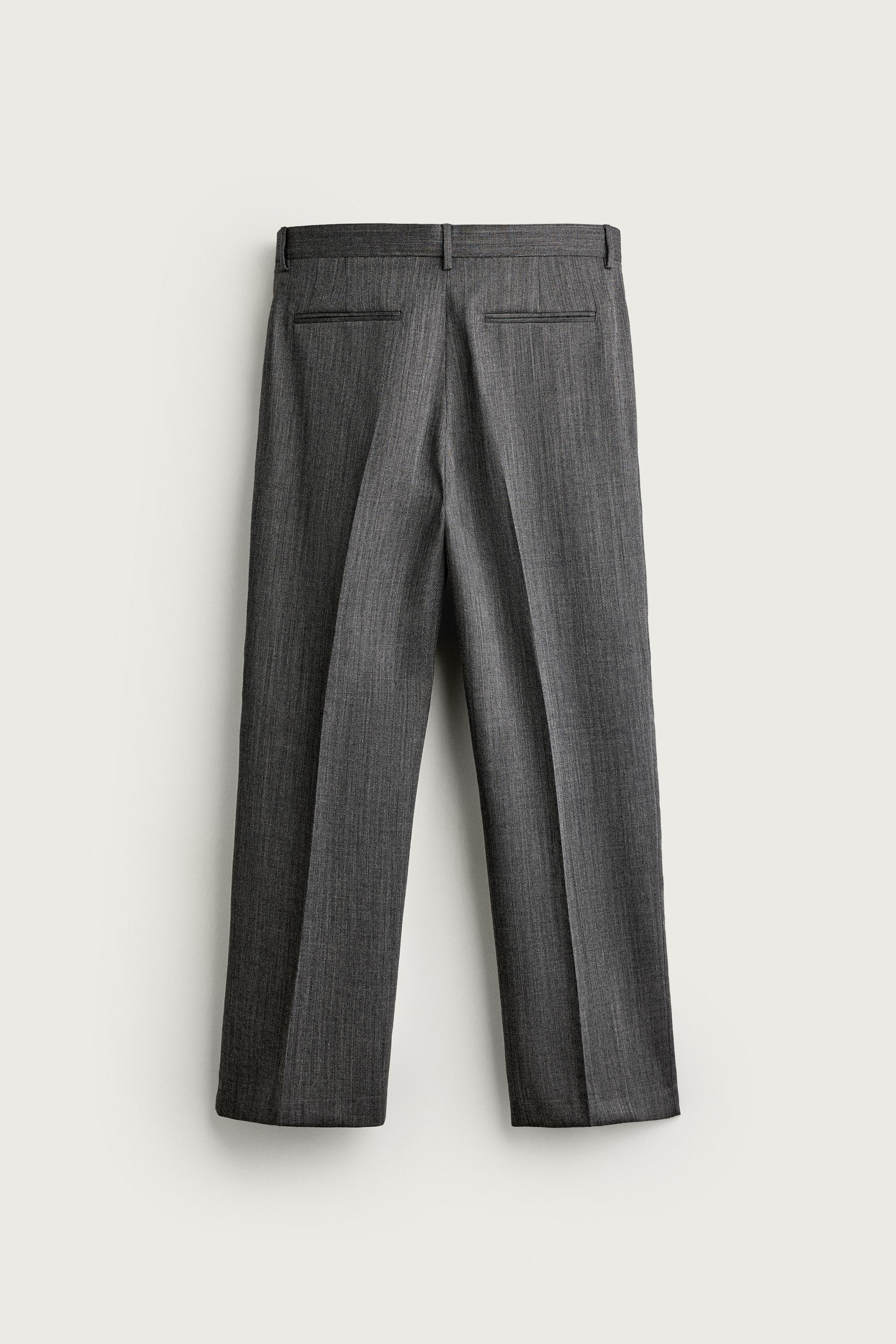 Мужские брюки Zara 100% WOOL RELAXED FIT SUIT PANTS — фото 7