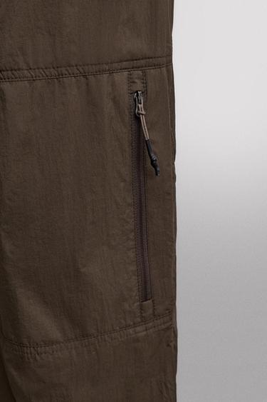 PANTALÓN CARGO FORRO COMBINADO - Marrón de Zara