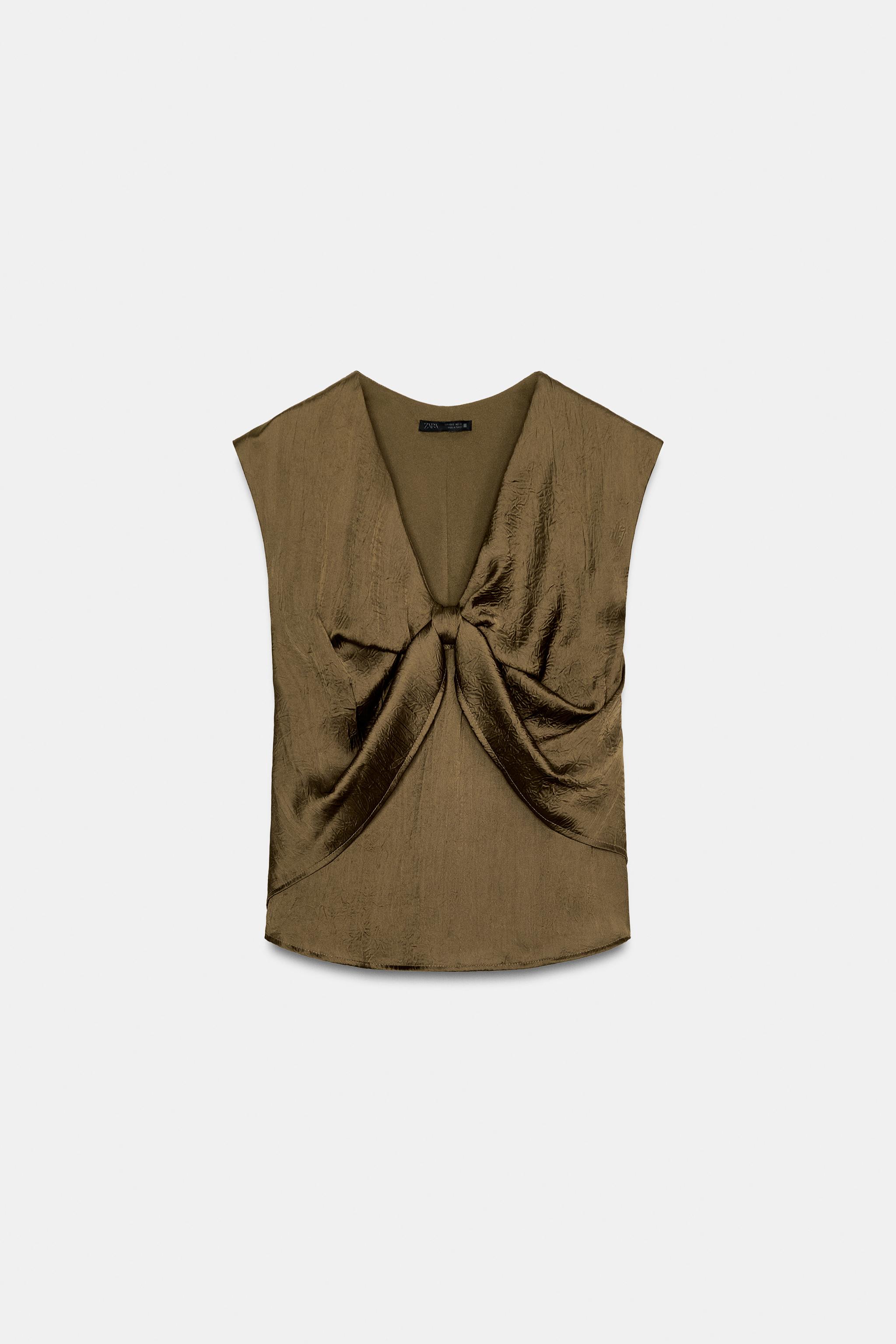 KNOTTED SATIN EFFECT TOP