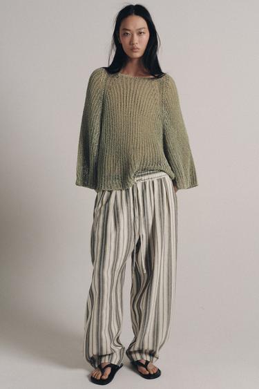 POINTELLE KNIT JUMPER - Light green by Zara - Image 4