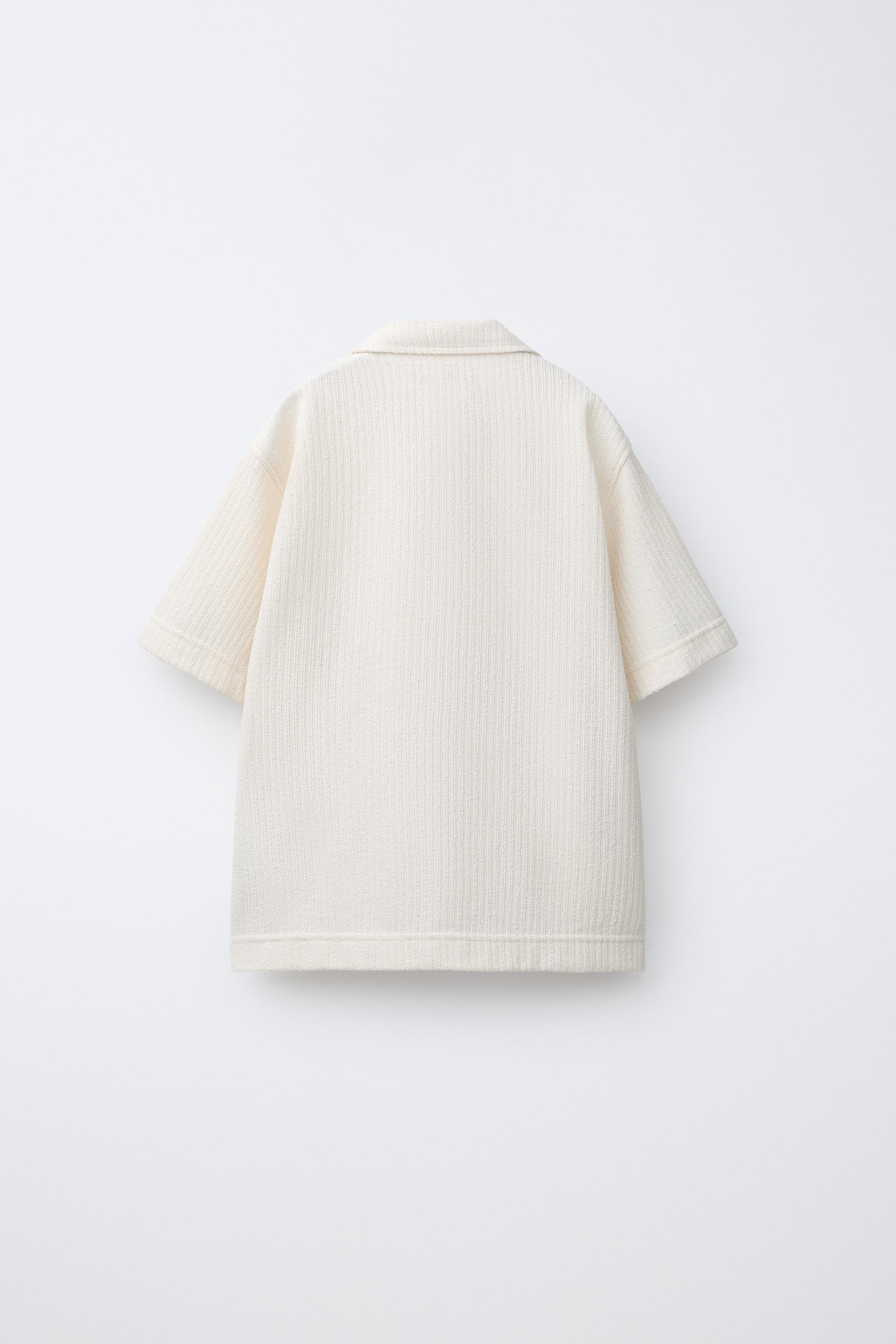 RUSTIC TEXTURED SHIRT — Ecru