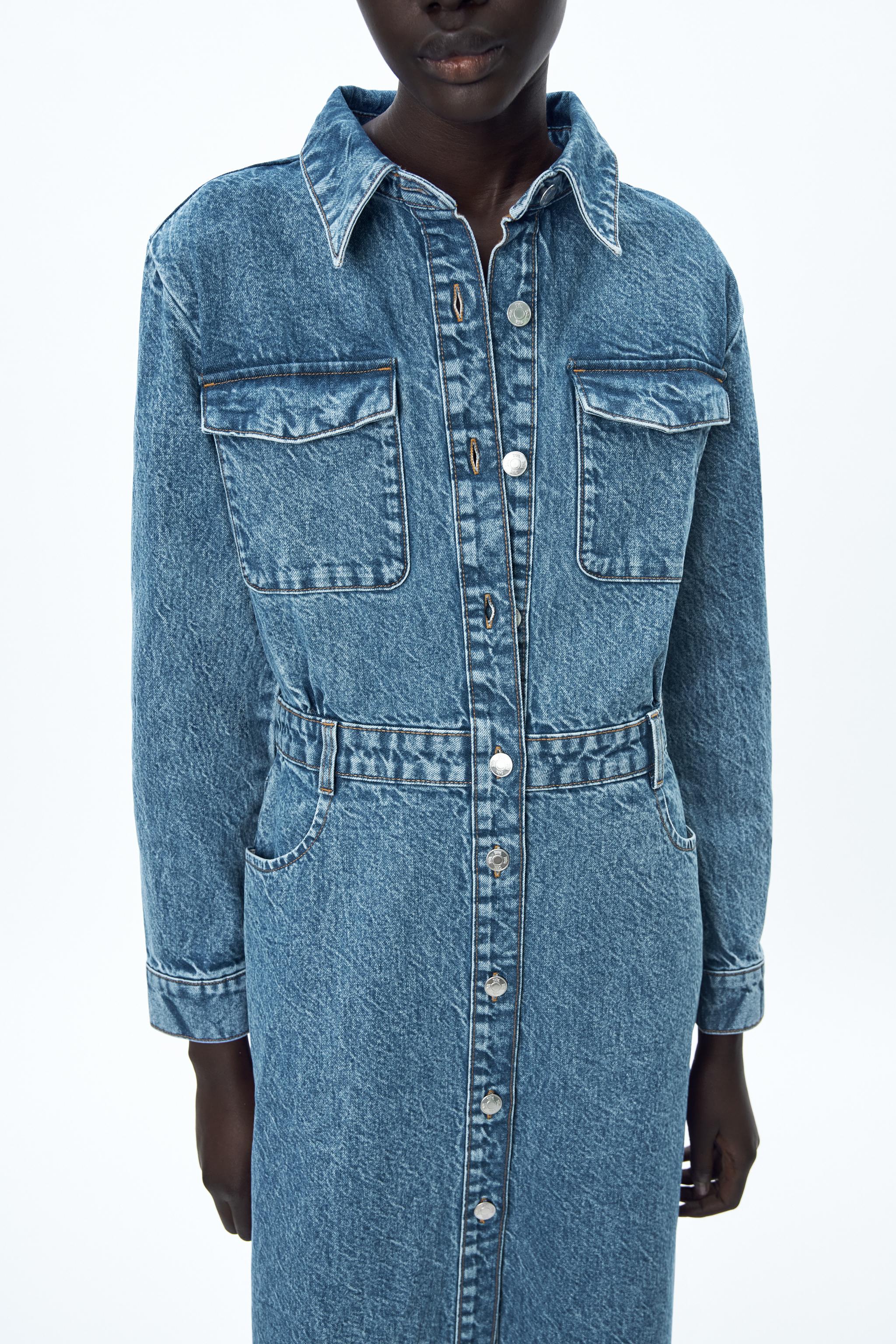 Authentic denim dress top zara