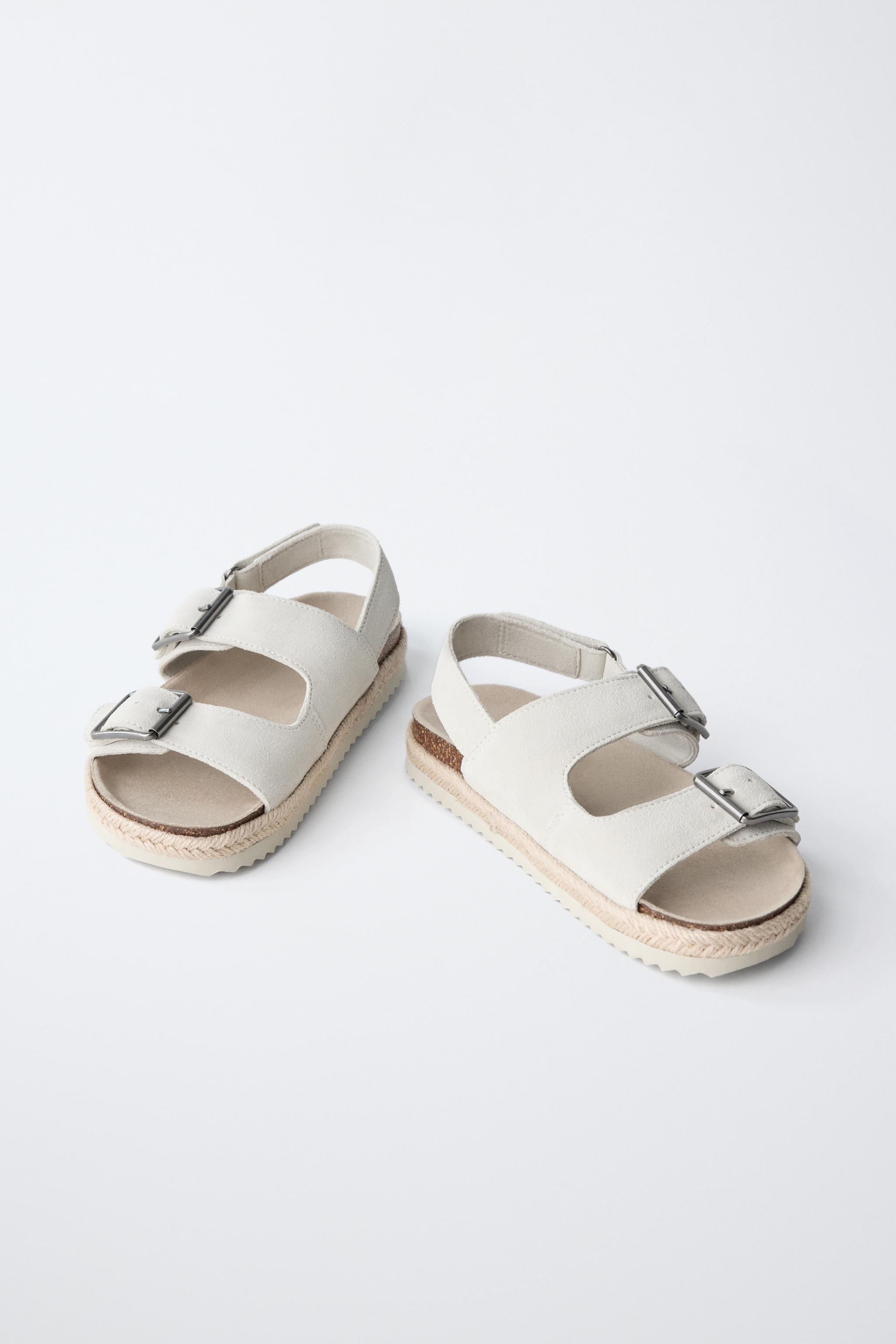 バックル付きレザーサンダル - エクリュ | ZARA Japan / 日本